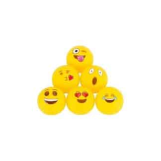 6 stk beerpong bolde med emojies